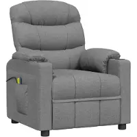 Syfax Massagesessel Hellgrau Stoff