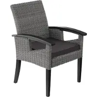 TecTake Rattan Stuhl Rosarno mit Holzgestell inklusive Sitzpolster, 62,5 x 71,5 x 94 cm