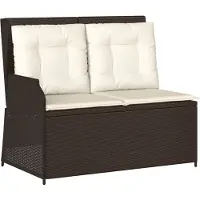 vidaXL Gartenbank Verstellbar mit Kissen Braun Poly Rattan