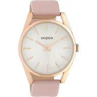 Oozoo Armbanduhr pink Leder Timepieces Damen Analog-Quarzuhr UOC10221