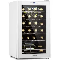 Klarstein Weinkühlschrank, 1 Zonen Getränkekühlschrank Klein, Freistehender Kleiner Weinschrank, 63L Wein-Kühlschrank mit Glastür, Indoor/Outdoor Flaschenkühlschrank, Wine Fridge 24 Flaschen