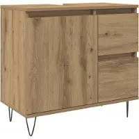 vidaXL Waschbeckenunterschrank Artisan-Eiche 65x33x60 cm Holzwerkstoff