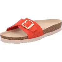 Rohde Damen Pantolette Leder Tieffußbett Schnalle Alba 5589, Größe:41 EU, Farbe:Rot
