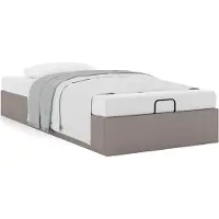 Syfax Ottoman-Bett ohne Matratze Taupe 80x200 cm Stoff