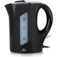Lentz Wasserkocher 1 Liter Warmwasserbereiter Automatische und manuelle Abschaltung Schwarz