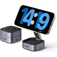 UGREEN W526 Induktives 3In1 Magsafe / Qi Ladegerät Für Telefon / Kopfhörer Mit Usb-C-Anschluss - Schwarz