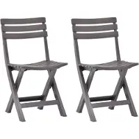 vidaXL "2026 Promotion" Klappbare Gartenstühle 2 Stk. - Hohe Qualität - Kunststoff Mokka - Gartenstühle CC26715