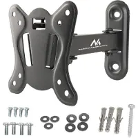 Macleans MC-416 TV-Monitor-Wandhalterung 13"-32" bis 30 kg, neig- und drehbar, VESA 100x100, schwarze Pulverbeschichtung, LED, OLED, LCD, universelle Halterung
