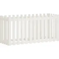 Syfax Hochbeet Lattenzaun-Design Weiß 150x50x70 cm Massivholz Kiefer