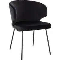 HOME DELUXE - Polsterstuhl AMARA- 1 Stück, Farbe: Samt Schwarz - weiche Polsterung, bis 120 kg belastbar I Küchenstuhl Speisestühle Esszimmerstühle