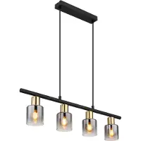 Globo Lighting Hängeleuchte Metall schwarz matt, 4x E14