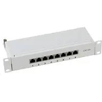 EFB Elektronik Mini Patchpanel 8xRJ45 Cat.6A,1HE 10",Wandbef.,grau