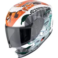 Scorpion EXO-JNR Air The4Elements Weiß Blau Orange Kinder Motorrad Helm Größe YM