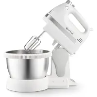Grunkel AM-350TURBO5BOWL, Standmixer, Weiß, Mixen, 2 l, Kunststoff, Edelstahl, 350 W