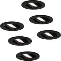 HOFTRONIC™ LED Einbaustrahler 4W 345 Lumen 6500K GU10 Schwarz 6er Set