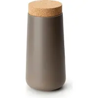 Continenta Keramikdose mit Korkdeckel, matt taupe 3833