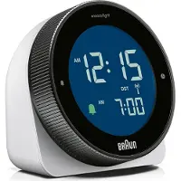 Braun BC24W-DCF, Tisch, Funkgesteuerte Uhr, Rechteck, Schwarz, Weiß, LCD, Grün/Weiss