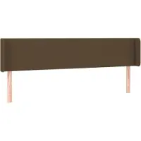 Syfax Kopfteil mit Ohren Dunkelbraun 183x16x78/88 cm Stoff