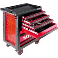 YATO YT-5530, Stahl, Schwarz, Rot, 6 Schublade(n), Kugellager-Teleskopschienen, 25 kg, 35 kg