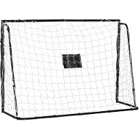 HOMCOM Fußballtor – Fußballkäfig – Trainingstor Abm. 186L x 62B x 123H cm – Metallrahmen PE-Netz – Heringe und Werkzeug inklusive – Schwarz Weiß
