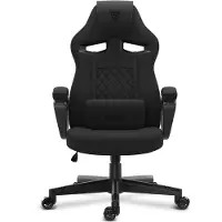 Sense7 Knight Gaming Stuhl Kunstleder Schwarz-Grau - Ergonomischer Bürostuhl PC Schreibtischstuhl Zockerstuhl Wippfunktion Gamer 120 kg