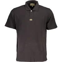 La Martina Herren Kurzarm-Polo schwarz mit Stickerei – Regular Fit & 1 Knopf