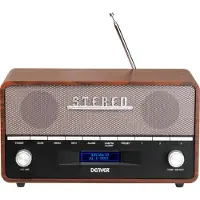 Denver DAB-36 Retro DAB+ Digitalradio mit Bluetooth, AUX-Eingang, Uhr- und Weckfunktion