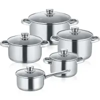 Berndes Kochtopfset 5-teilig cm, Edelstahl, poliert - New Roma