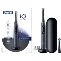 Oral-B iO 8S, Erwachsener, Vibrierende Zahnbürste, Tägliche Pflege, Tiefenreinigung, Zahnfleischpflege, Sensibel, Super sensitive, Whitening, Schwarz, 2 min, Schwarz