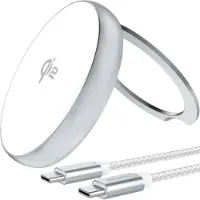 4smarts Qi2 Charger Kickstand. silber/ wei