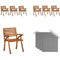 vidaXL Garten Essstühle mit Kissen 3 Stk. Massivholz Akazie - Esszimmerstuhl - Esszimmerstühle - Esszimmerstühle Aus Holz - Esszimmerstuhl Mit Kissen