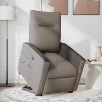 Prolenta Maison Exclusive - Massagesessel mit Aufstehhilfe Taupe Stoff