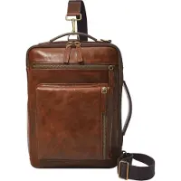 Fossil Businesstasche Umhängetasche mit Laptopfach Buckner Bag Cognac braun