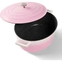 Stoneline Cocotte Bräter Oval 32x25 cm Rosa | mit Deckel