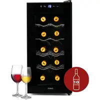 Primo PR170WK Weinkühlschrank - Weinkühler 10 Flaschen - E - Schwarz