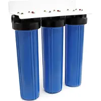 Naturewater NW-BRL03 3 Stufen Wasserfilter, 5 µ, 32,89 mm (1"), Ø113 mm PP Kartusche, Filter Wandhalterung, Filterschlüssel, Sedimentfilter Aktivkohleblock Aktivkohlegranulat