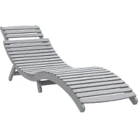 Syfax Sonnenliege Grau 184x55x64 cm Massivholz Akazie