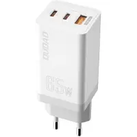 Dudao GaN Schnellladegerät 65W - 2x USB Typ C Quick Charge Power Delivery (Galliumnitrid) weiß