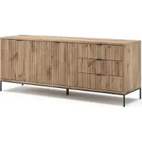 Vicco Lowboard Eliza Viking Oak 150 x 60 cm mit 3 Schubladen, 2 Türen, Model 49467