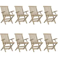 vidaXL Gartenstühle 8 Stk. Klappbar Grau 56x61x89 cm Massivholz Teak