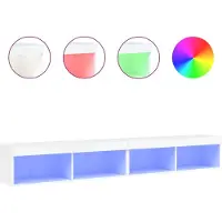 vidaXL TV-Schränke mit LED-Leuchten 2 Stk. Weiß 100x30x30 cm