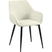 CLP Esszimmerstuhl Luena mit Rückenlehne gepolstert bis 150 kg belastbar creme Material Stoff