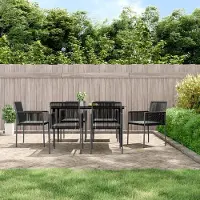 vidaXL "im Angebot" Gartenstühle mit Kissen 6 Stk. - bis 150 kg - Schwarz 54x60,5x83,5 cm - Stapelsessel CC8075