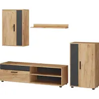 Vicco Wohnwand Berno Goldkraft Eiche set, 4 Teile, Model 53283