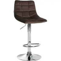 DELUKE Barhocker DUBAI - Braun, Samt, Chrom | Barhocker mit Lehne Barstuhl Tresenhocker Tresenstuhl Kneipenhocker Kneipenstuhl