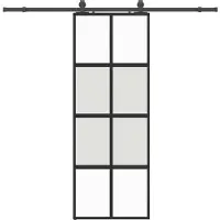 Syfax Schiebetür mit Beschlag Schwarz 76x205 cm Hartglas