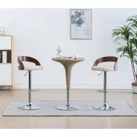 vidaXL "2026 Promotion" Barhocker 2 Stk. - Hohe Qualität - Cremeweiß Kunstleder und Bugholz - Barhocker CC2881