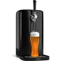 Klarstein FrostBrew Bierzapfanlage - 5L Bierzapfanlage mit CO₂-Drucksystem, Thermoelektrisches Kühlsystem, Temperaturregelung 3-12 °C, LED-Anzeige, Abnehmbare Tropfschale, Schwarz/Silber