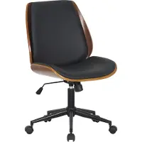 CLP Bürostuhl Ergonomisch Mitch, höhenverstellbarer Schreibtischstuhl | Farbe walnuss/schwarz Gestell Farbe schwarz