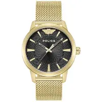 Police PEWJG0005001 Herren-Uhr Raho Analog Quarz Mesh-Edelstahl-Armband Gold-Ton
